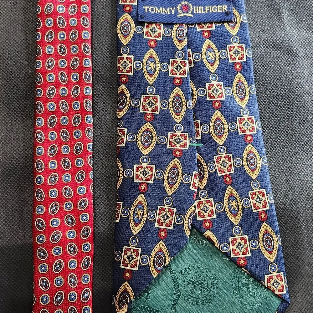 Tommy Hilfiger Men's Blue Patterned Tie